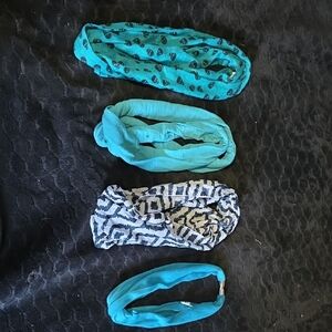 Turquoise and Teal Infinity Scarf Bundle - Women Accessories Scarves & Wraps